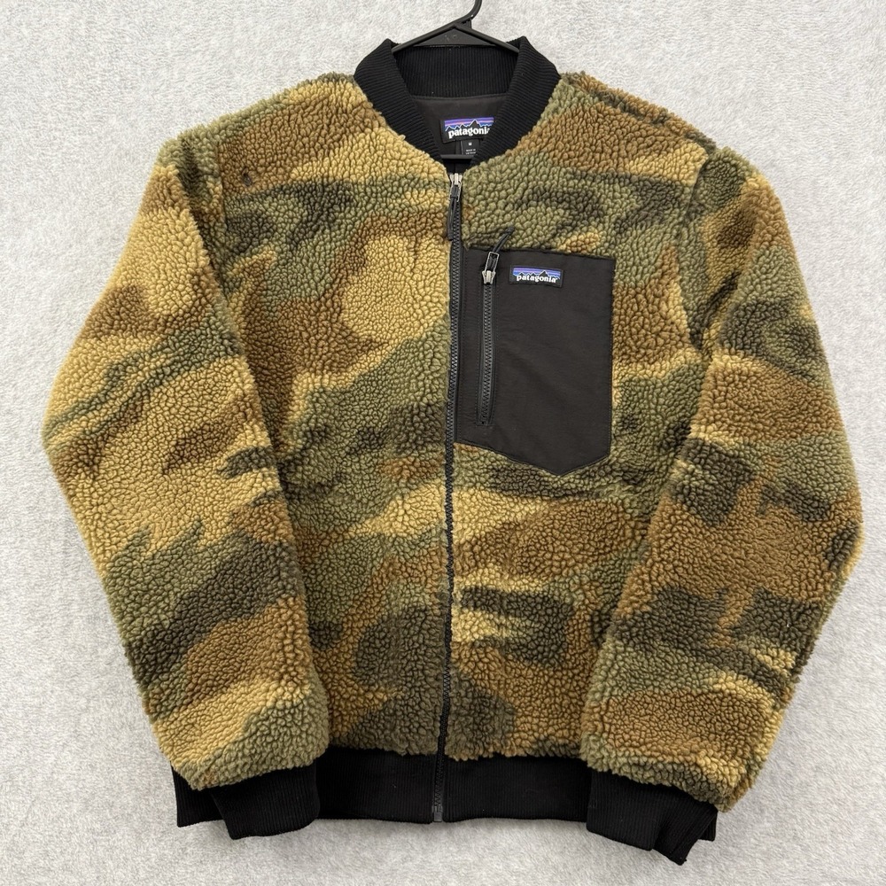 Patagonia Classic Retro-X Fleece Jacket Mens Medium Camo Sky 23056 Zip Coat